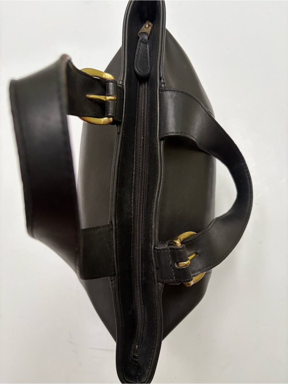 Vintage Coach Mini Waverly Tote 4133 Black Leather, Brass Hardware - Very Good! - Picture 3 of 8